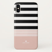 Zwart, wit en roze, gepersonaliseerd Case-Mate iPhone case (Achterkant)