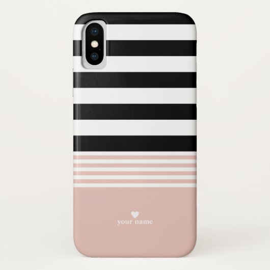 Zwart, wit en roze, gepersonaliseerd Case-Mate iPhone case (Achterkant)