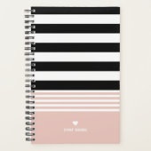 Zwart, wit en roze, gepersonaliseerd planner (Voorkant)
