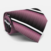 Zwart Wit en Roze Gestreept Stropdas (Opgerold)