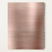 Zwart Wit en Roze Goud Moderne Stijl Monogram Planner (Achterkant)