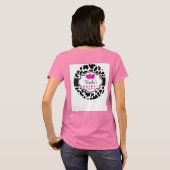 Zwart, wit en roze Koeienhuid Vrijgezellenfeest T-shirt (Achterkant volledig)