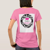 Zwart, wit en roze Koeienhuid Vrijgezellenfeest T-shirt (Achterkant)