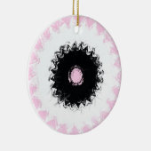 Zwart, wit en roze krijt Abstract Keramisch Ornament (Rechts)