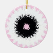 Zwart, wit en roze krijt Abstract Keramisch Ornament (Voorkant)