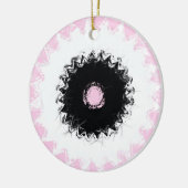 Zwart, wit en roze krijt Abstract Keramisch Ornament (Links)