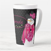 Zwart wit en roze latte mok (Rechterhoek)