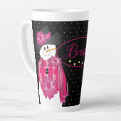 Zwart wit en roze latte mok (Linkerhoek)