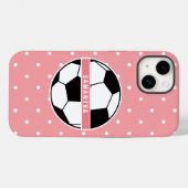 Zwart wit en roze meisje Sporty Soccer Monogram Case-Mate iPhone Case (Achterkant (horizontaal))