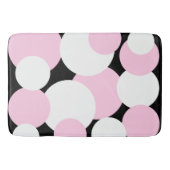 Zwart, wit en roze pooldots badmat (Voorkant)