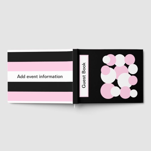 Zwart, wit en roze pooldots gastenboek (Volledig)