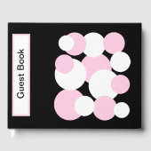 Zwart, wit en roze pooldots gastenboek (Voorkant)