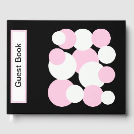 Zwart, wit en roze pooldots gastenboek