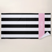 Zwart wit en roze stripper handdoek (Voorkant)
