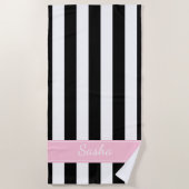 Zwart wit en roze stripper handdoek (Voorkant)
