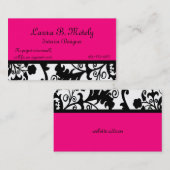 Zwart, wit en roze Visitekaartje (Voorkant / Achterkant)
