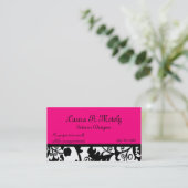 Zwart, wit en roze Visitekaartje (Staand voorkant)