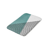 Zwart, wit en turquoise eenvoudige geometrische ku badmat (Gekanteld)