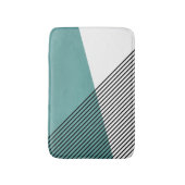 Zwart, wit en turquoise eenvoudige geometrische ku badmat (Voorkant Verticaal)