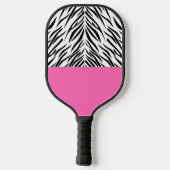 Zwart-wit en warm-roze Zebra afdrukken Pickleball Paddle (Achterkant)