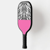 Zwart-wit en warm-roze Zebra afdrukken Pickleball Paddle (Links)