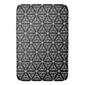 Zwart Wit en Zilver Geometrisch patroon Badmat (Voorkant Verticaal)