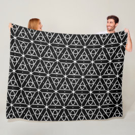 Zwart Wit en Zilver Geometrisch patroon Fleece Deken