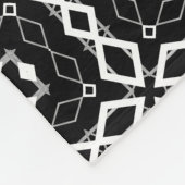 Zwart Wit en Zilver Geometrisch patroon Fleece Deken (Hoek)