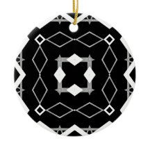 Zwart Wit en Zilver Geometrisch patroon