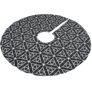 Zwart Wit en Zilver Geometrisch patroon Kerstboom Rok