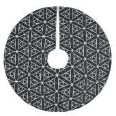 Zwart Wit en Zilver Geometrisch patroon Kerstboom Rok (Voorkant)