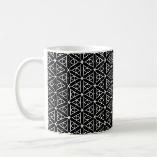 Zwart Wit en Zilver Geometrisch patroon Koffiemok