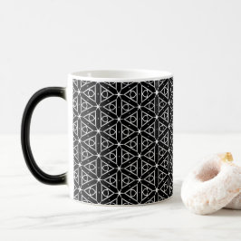Zwart Wit en Zilver Geometrisch patroon Magische Mok