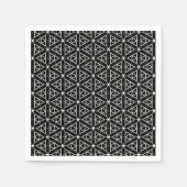 Zwart Wit en Zilver Geometrisch patroon Servet (Voorkant)