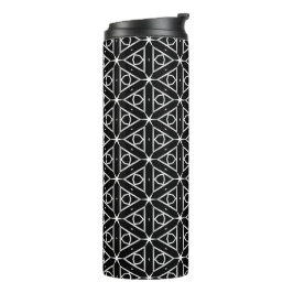 Zwart Wit en Zilver Geometrisch patroon Thermosbeker