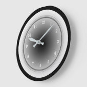 Zwart wit en zilver grijs monochroom grote klok (Hoek)