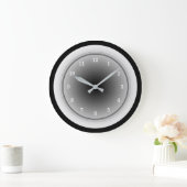 Zwart wit en zilver grijs monochroom grote klok (Huis)