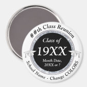 Zwart, wit en zilver, klasfreesmagneten magneet (Voorkant / Achterkant)