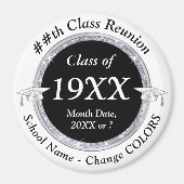 Zwart, wit en zilver, klasfreesmagneten magneet (Voorkant)