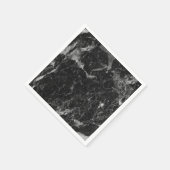 Zwart wit en zilver marmer modern glam servet (Hoek)