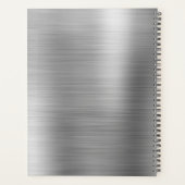 Zwart Wit en Zilver Moderne Stijl Monogram Planner (Achterkant)
