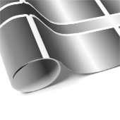 Zwart wit en zilver monogrammen geometrische vierk cadeaupapier (Rol Hoek)