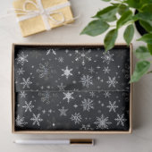 Zwart-wit en zilveren sneeuwvlokken Kerstmis Tissuepapier (Geschenk)