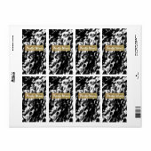 Zwart wit en zwart-wit Gold Chic Wine Labels (Full Sheet)