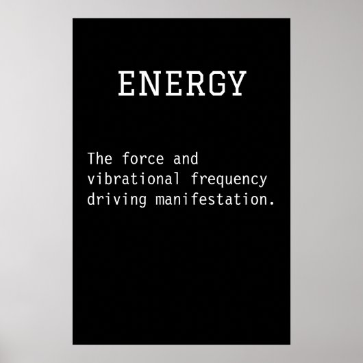 Zwart-wit energie Poster – Inspiratie (Voorkant)