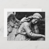 Zwart-wit engelbeeld in een begraafplaats briefkaart (Voorkant / Achterkant)