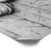 Zwart-wit engelenbeeld op begraafplaats Póster Poster (Hoek)