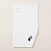 Zwart-Wit Engelhaalontwerp met Monogram Bad Handdoek (Handdoek)