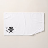 Zwart-Wit Engelhaalontwerp met Monogram Bad Handdoek (Handdoek)