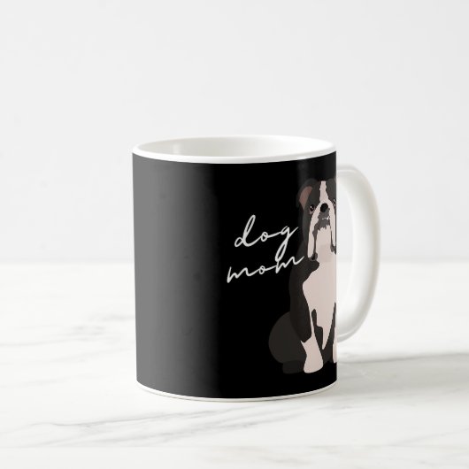 Zwart Wit Engels Bulldog hond Moeder Koffiemok (Voorkant rechts)